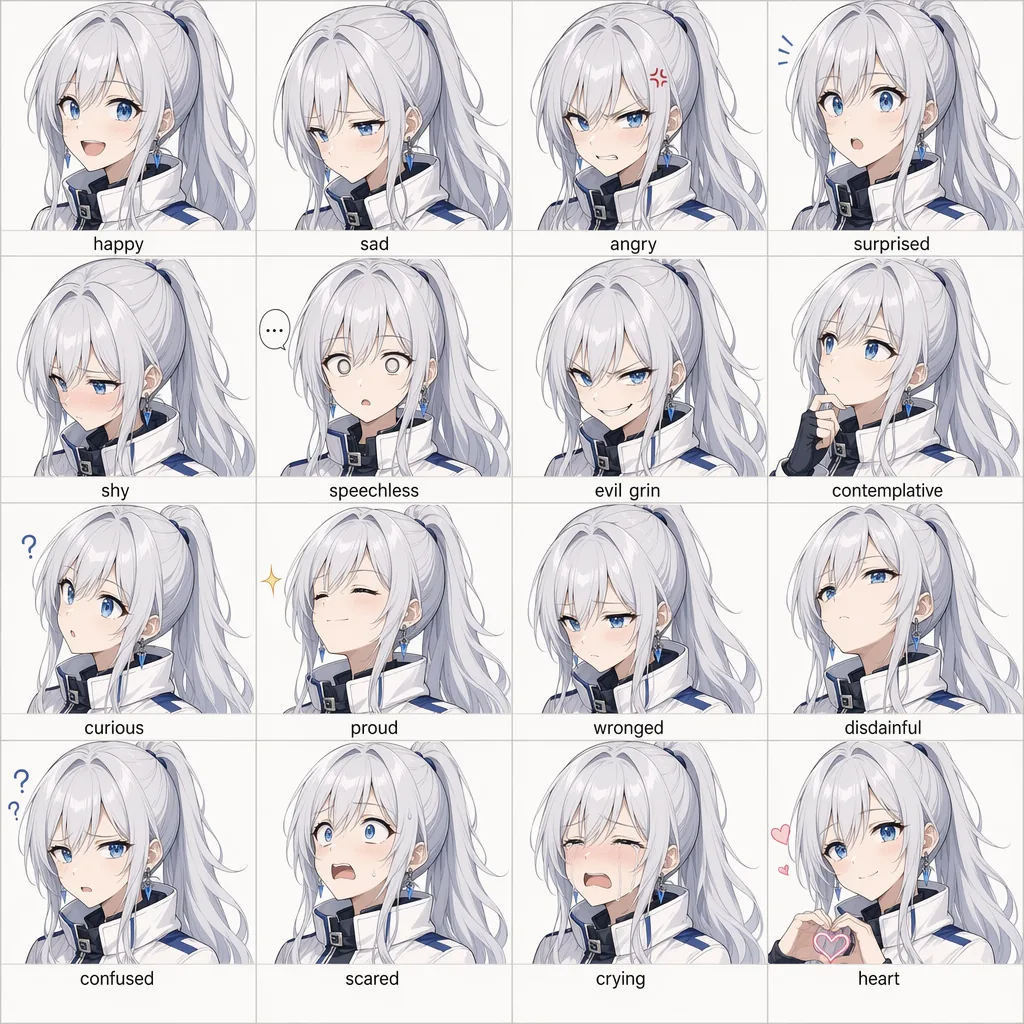 anime expression grid