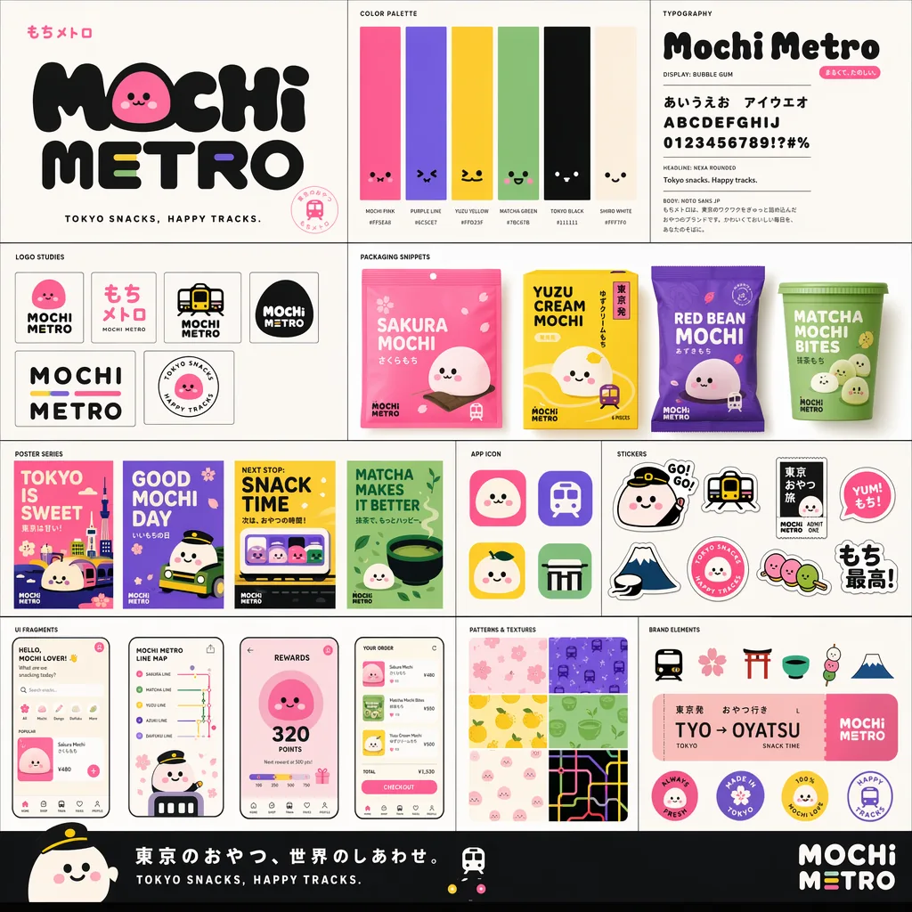 playful brand kit mochi metro