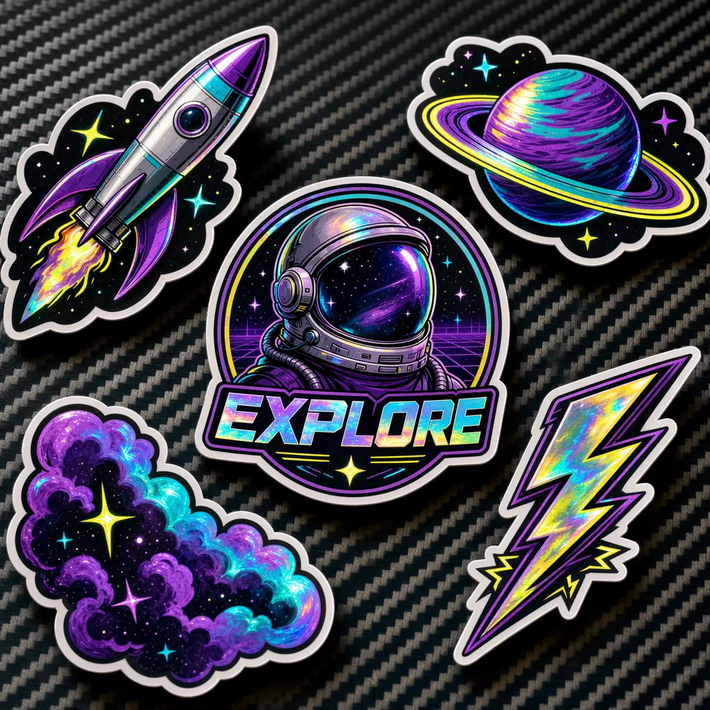 holographic sticker badge