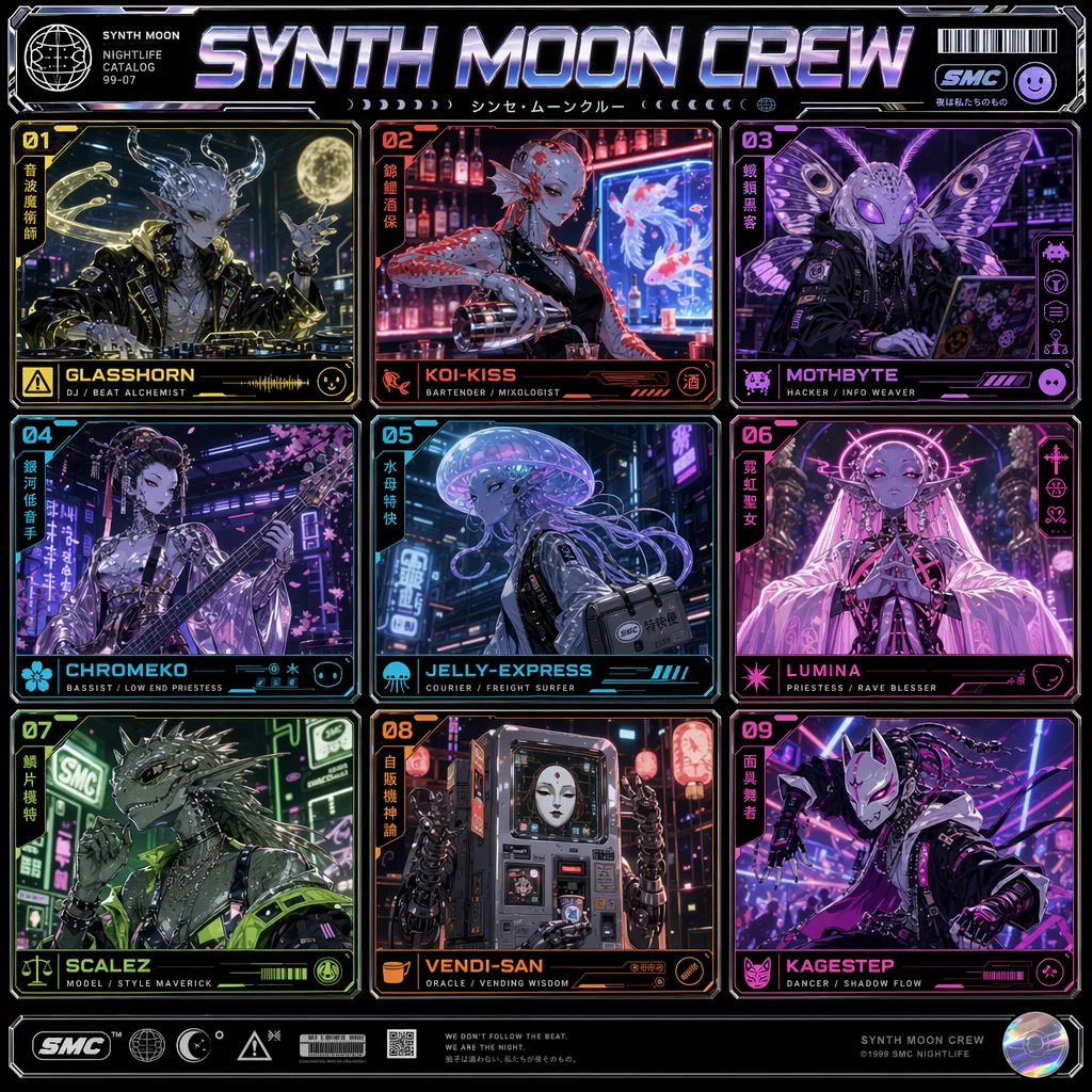 synth moon crew grid