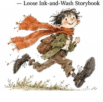 Loose Ink-and-Wash Storybook