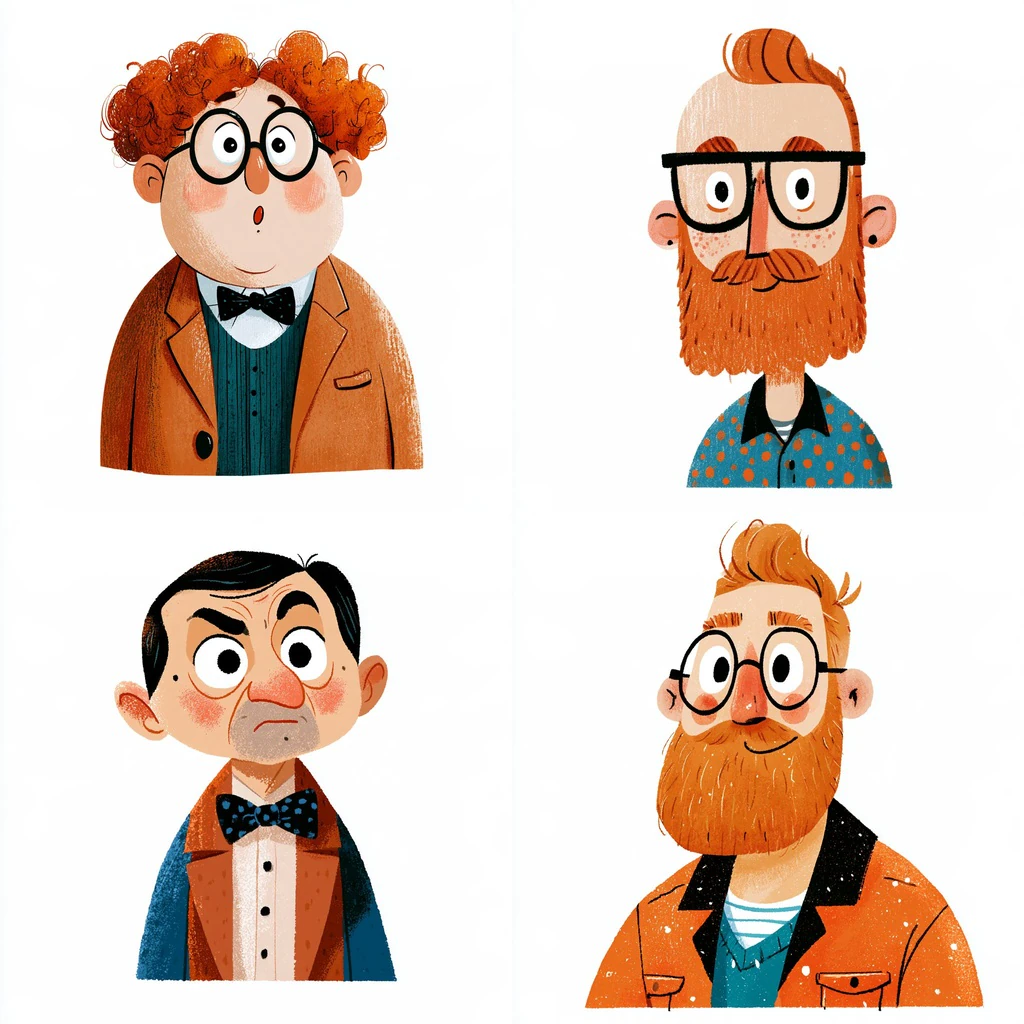 Quirky 60s-70s Retro Storybook Illustration