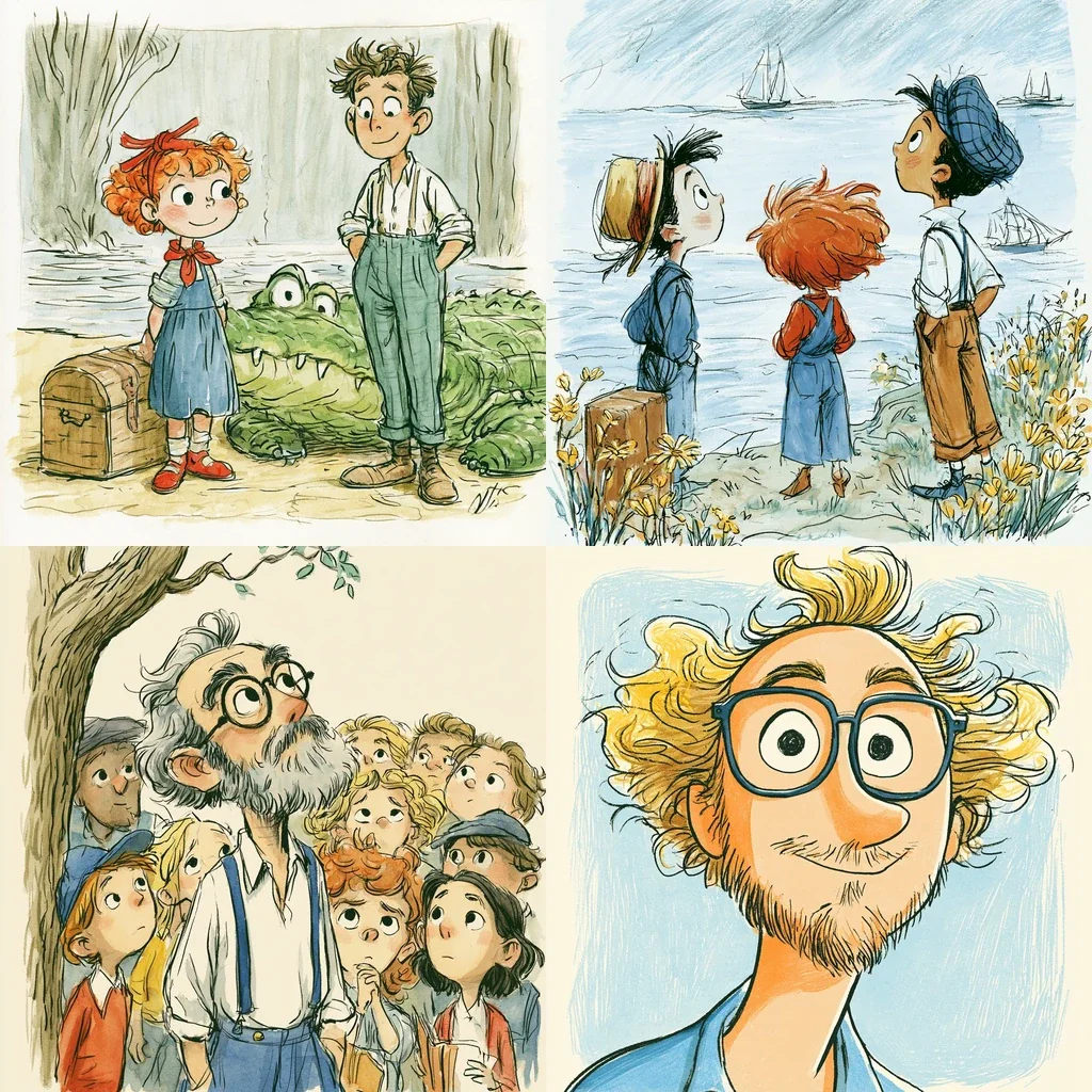 Vintage Ink & Watercolor Comic Storybook