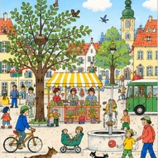 Rotraut Susanne Berner Bustling Wimmelbuch Line & Wash Storybook