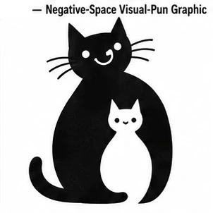 Negative-Space Visual-Pun Graphic