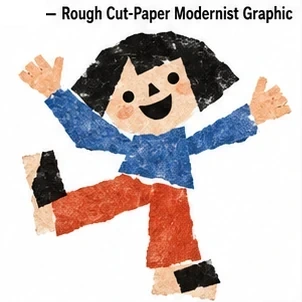 Rough Cut-Paper Modernist Graphic