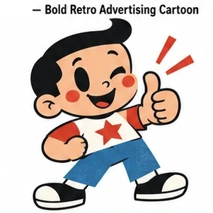 Bold Retro Advertising Cartoon
