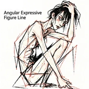 Angular Expressive Figure Line