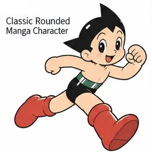 Classic Rounded Manga Character