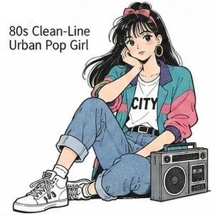 80s Clean-Line Urban Pop Girl