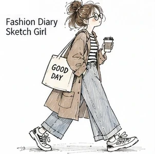 Fashion Diary Sketch Girl