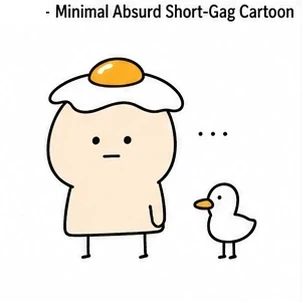 Minimal Absurd Short-Gag Cartoon