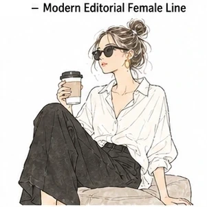 Modern Editorial Female Line