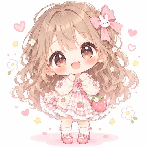 Japanese Kawaii Mini Chibi 2D Illustration