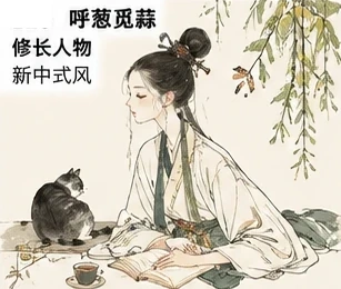 Elongated New-Chinese Minimal Figure