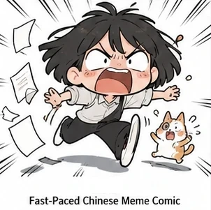 Fast-Paced Chinese Meme Comic