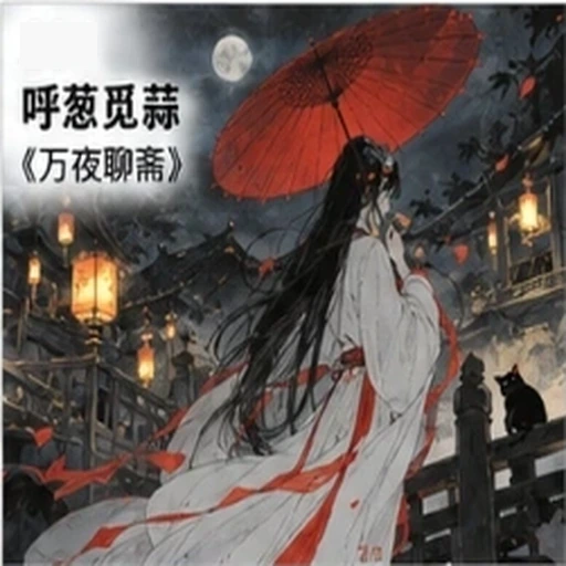 Faceless New-Chinese Figure Illustration