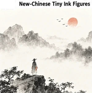 New-Chinese Tiny Ink Figures