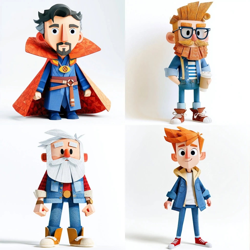 Tactile Papercraft & Fabric 3D Cartoon