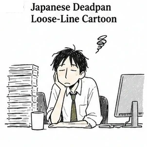 Japanese Deadpan Loose-Line Cartoon