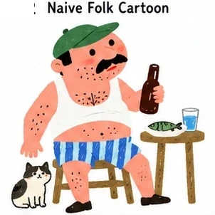 Naive Folk Cartoon