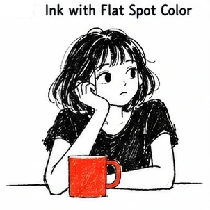 Ink with Flat Spot Color