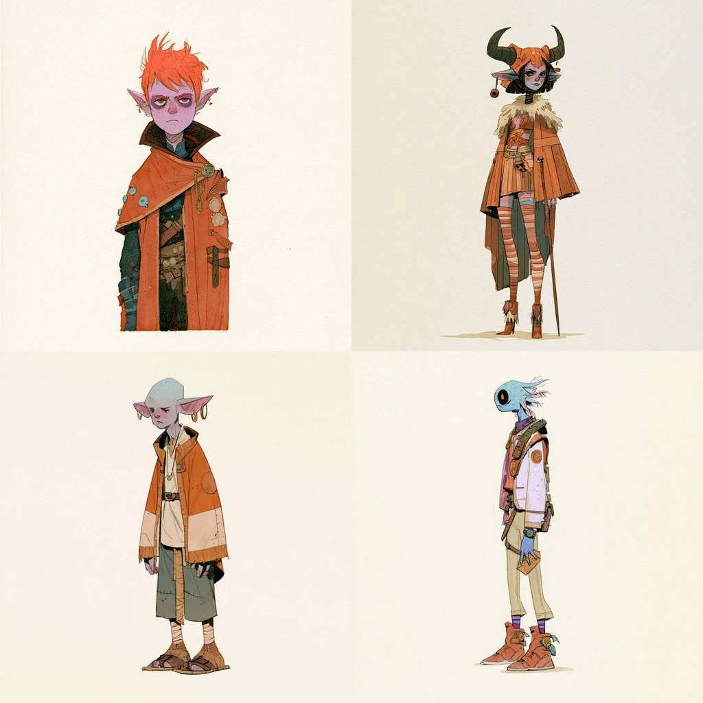 Quirky Fantasy Sketchbook Character Concept