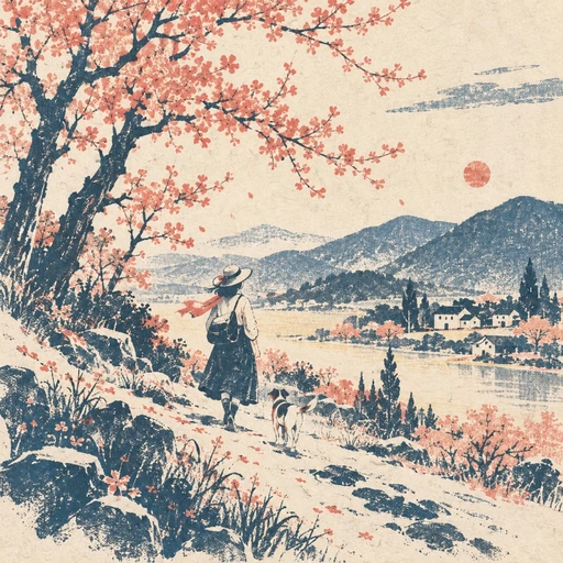 Vintage Risograph and Silkscreen Print Illustration