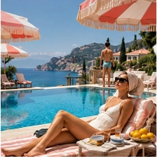 Slim Aarons Luxurious Poolside Resort & Villa High-Society Photography
