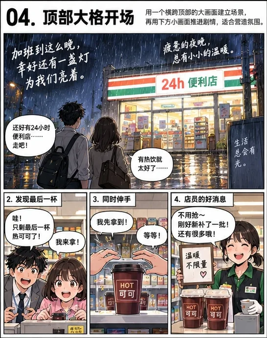 顶部大格开场