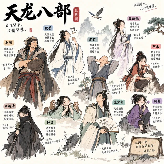 人物群像标签型信息图